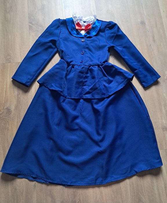 Sukienka wiktoriańska mary poppins strój przebranie 110-116