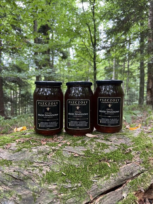 Miód spadziowy-spadź iglasta              3 x słoik 1250g/900ml