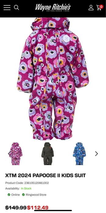Комбенизон XTM 2024 PAPOOSE II KIDS SUIT для девочки 1 год: 1 700