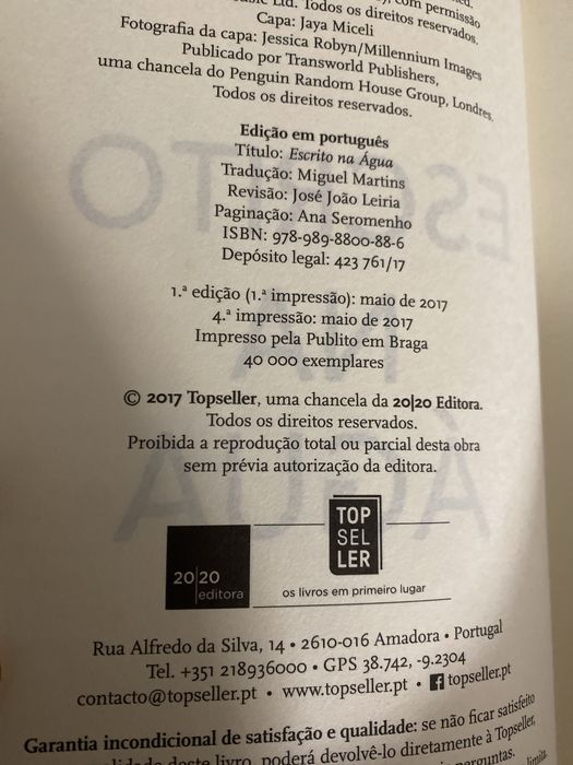Escrito na Água-1.ª Edição