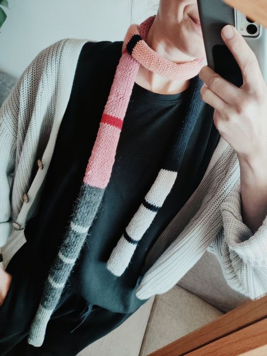 Szalik patchwork druty wool