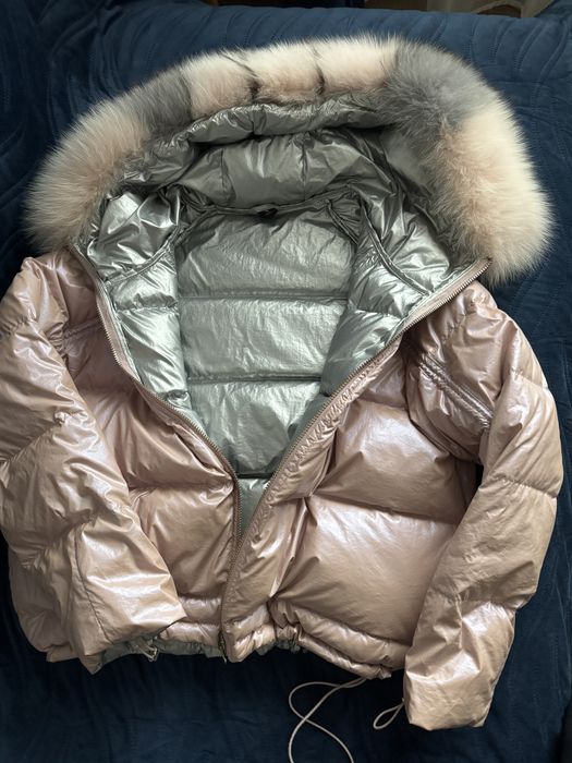 Sprzedam kurtke różową z futerkiem naturalnym rozm S