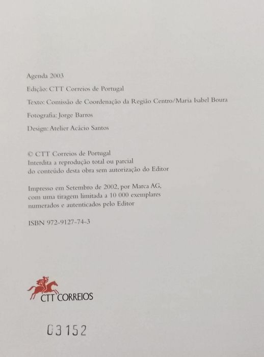 Agenda CTT - 2003 (não contém peças filatélicas)