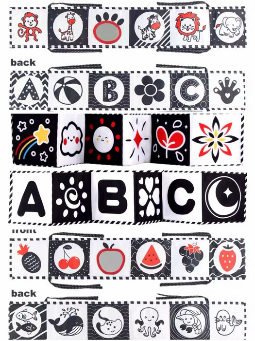 Килимок бортик монтессорі монтессори чорно білий черно белый