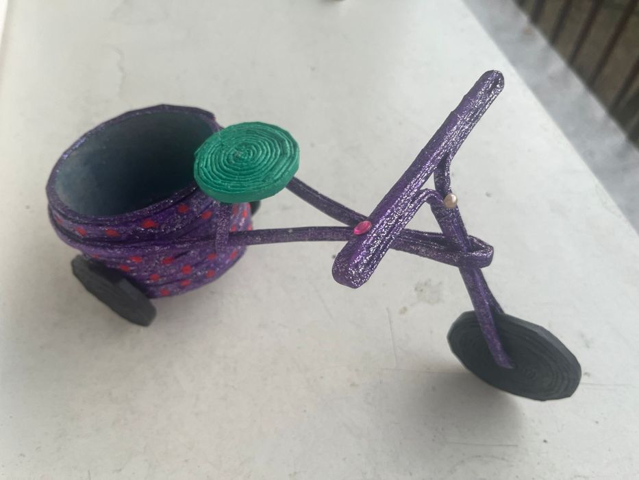 Rowerek z wikliny papierowej-rękodzieło.