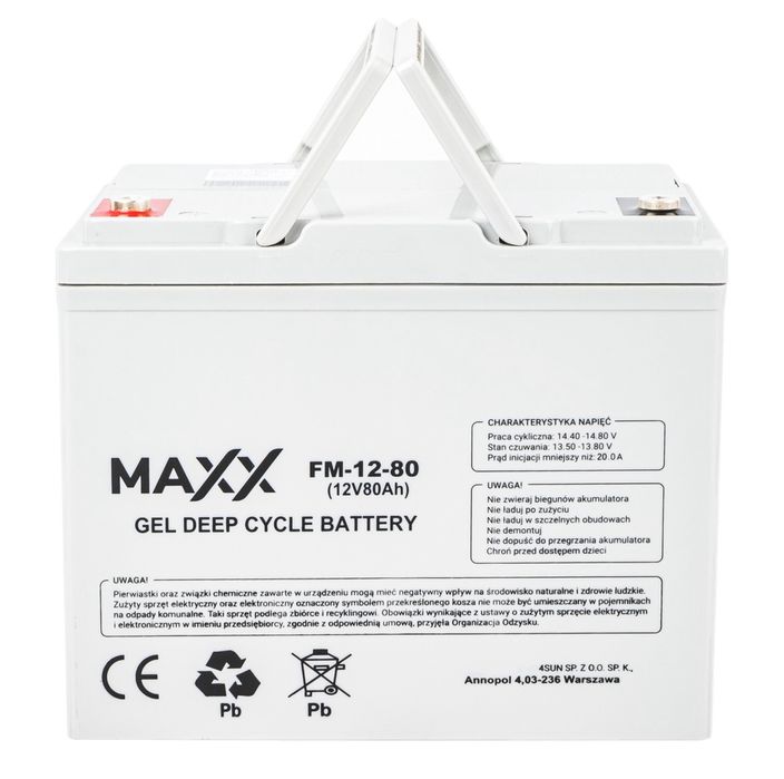 Гелевий акумулятор DEEP CYCLE MAXX 80 А·год 12 В 4SUN