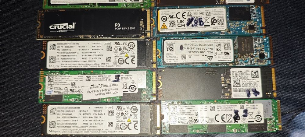 NVME ssd 512ГБ SAMSUNG sk hynix Micron Crucial intel