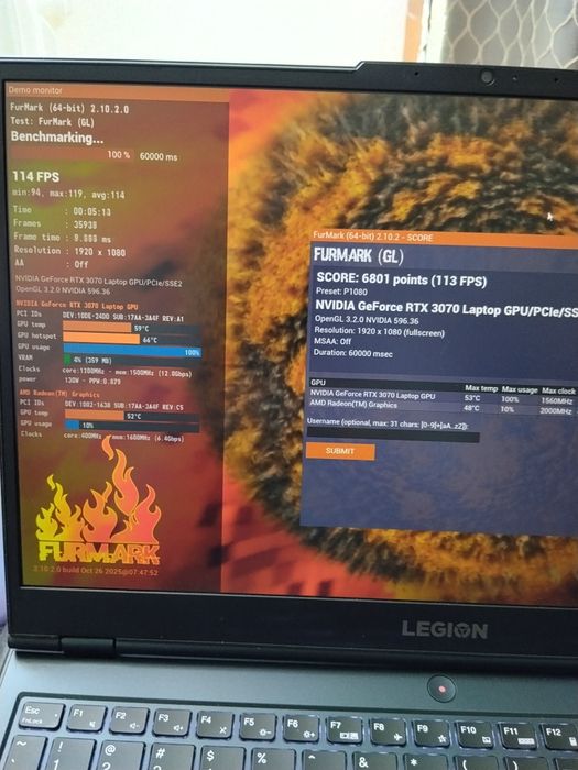 Lenovo legion 5 rtx3070 32gb ddr4 ryzen 7 5800h