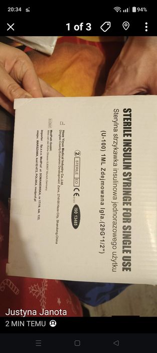 Strzykawka 1 ml z nakładaną igłą