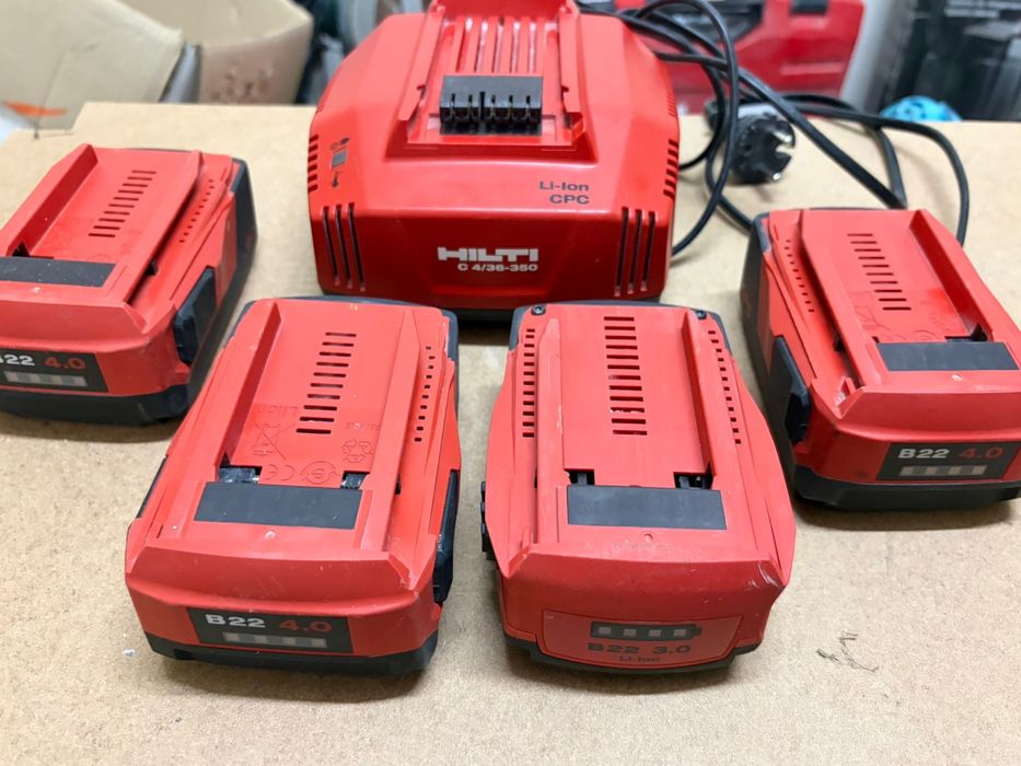 Kit Profissional HILTI 22V Completo – 5 Baterias + Rádio DAB/Bluetooth + Acessórios