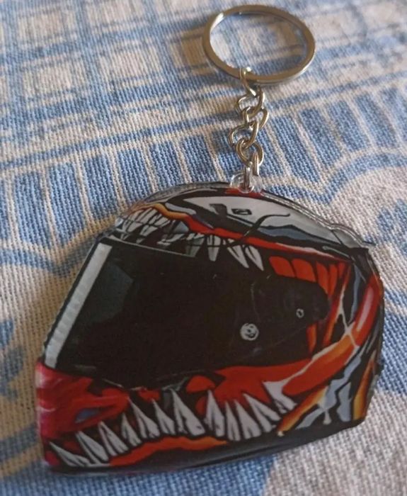 Porta chaves Capacete  Racing em Acrílico em 2 D