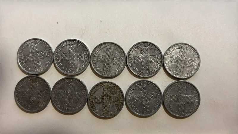 10 moedas de 10 centavos em alumínio - Portugal - 1973