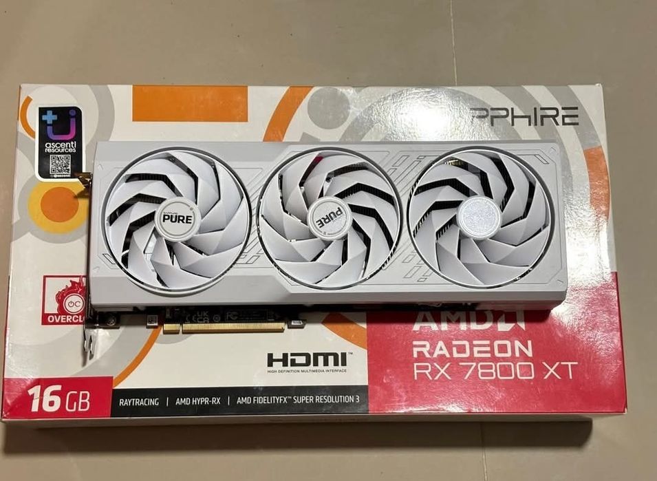 Відеокарта Sapphire Pure White Rx 7800 xt 16gb