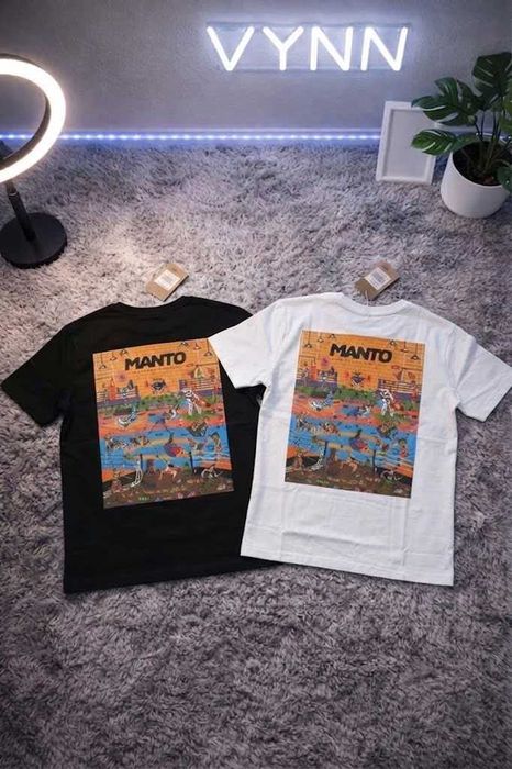 Большой Принт MANTO x Panku • Новая Футболка МАНТО Панку • XS S M L XL XXL