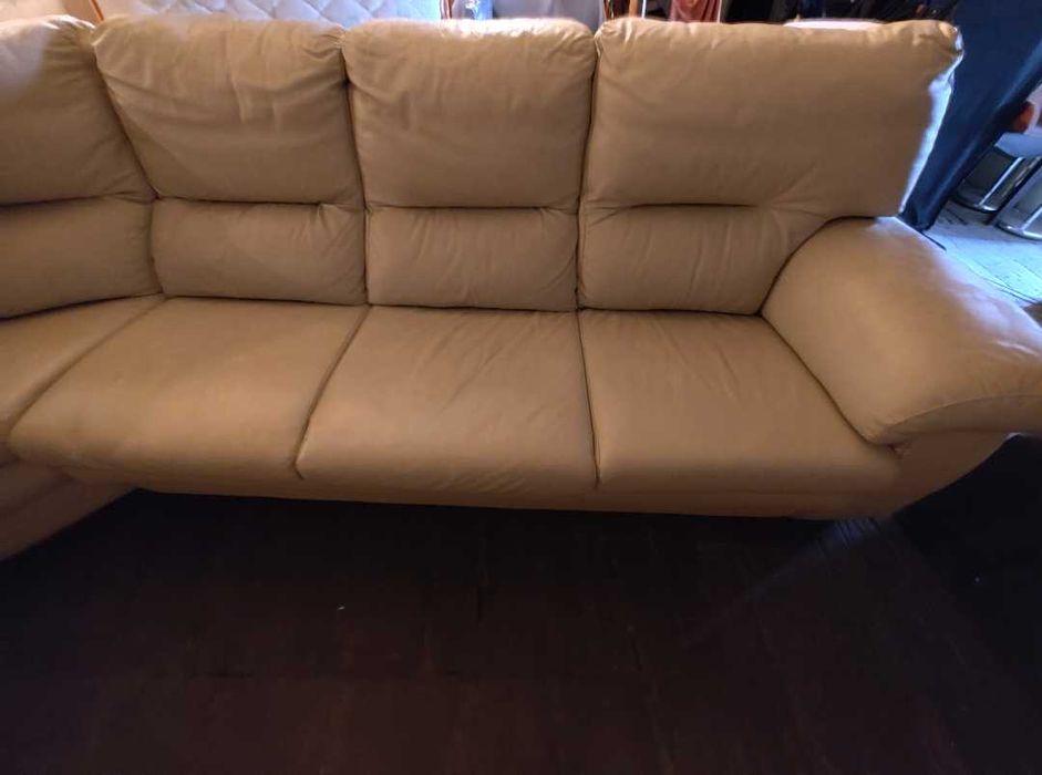 Sofá de Pele Verdadeira Como Novo