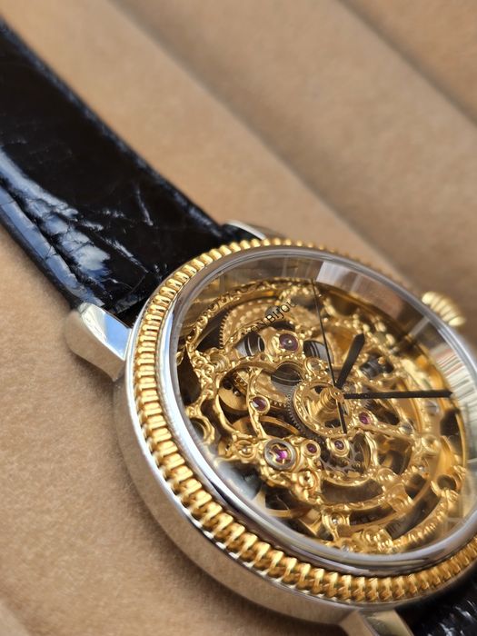 Zegarek mechaniczny Orient Mon Bijou Skeleton (1. Generacja) 1998 - set - MINT