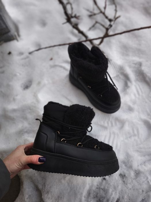 Дутики  Уггі сноубутси черевики зимові  натуральні снігоступи чорні