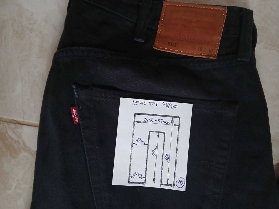 Levis 501 czarne 38/30 pas:2x50-52cm