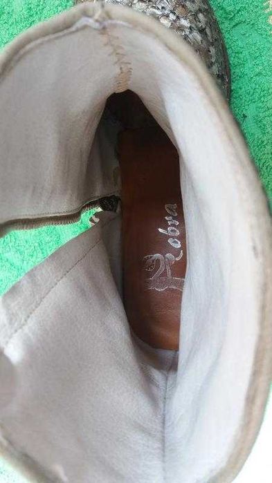 Женские бот в стиле вестерн из змеиной кожи  италии vero cuolo ручн.р