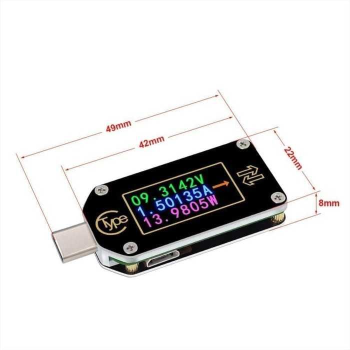 USB-C 3.0 Voltage/Current/Temperature Meter - TC66423543922471086081