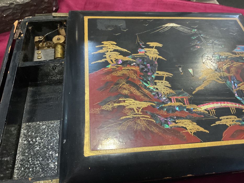 Album japones vintage musical a trabalhar lacquer 34x24x8cm
