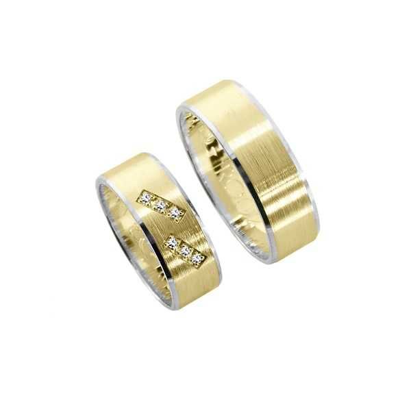 Obrączki ślubne 7mm  dwukolorowe białe i żółte złoto Goldrun Bytom