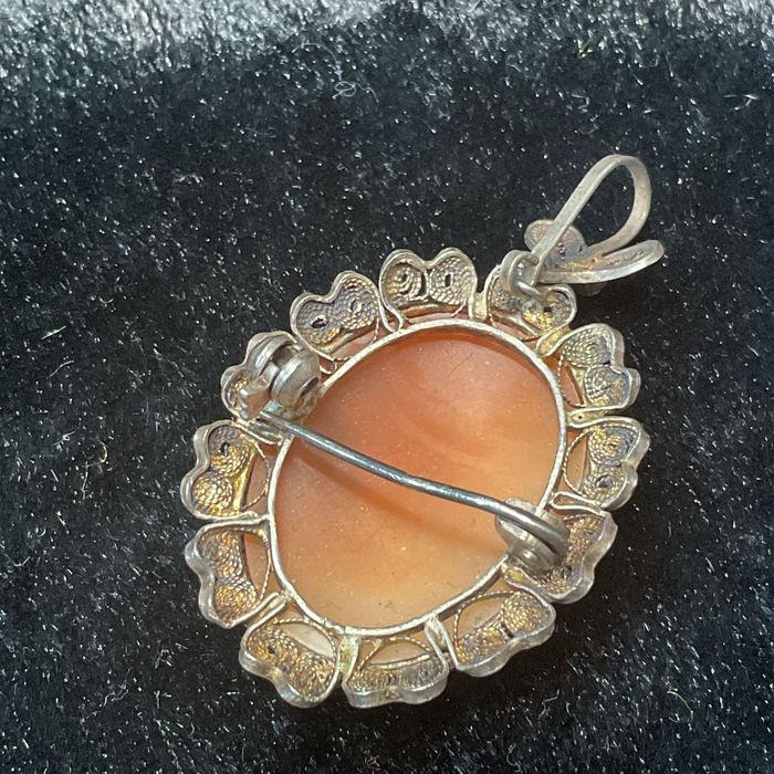 Broche e pendente prata inglesa coleção vintage 3 cm