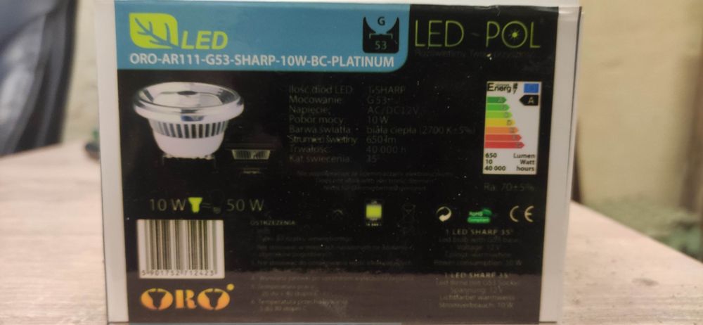 21szt /żarówka punktowa LED marki LED-POL, model ORO-AR111-G53-SHARP-1