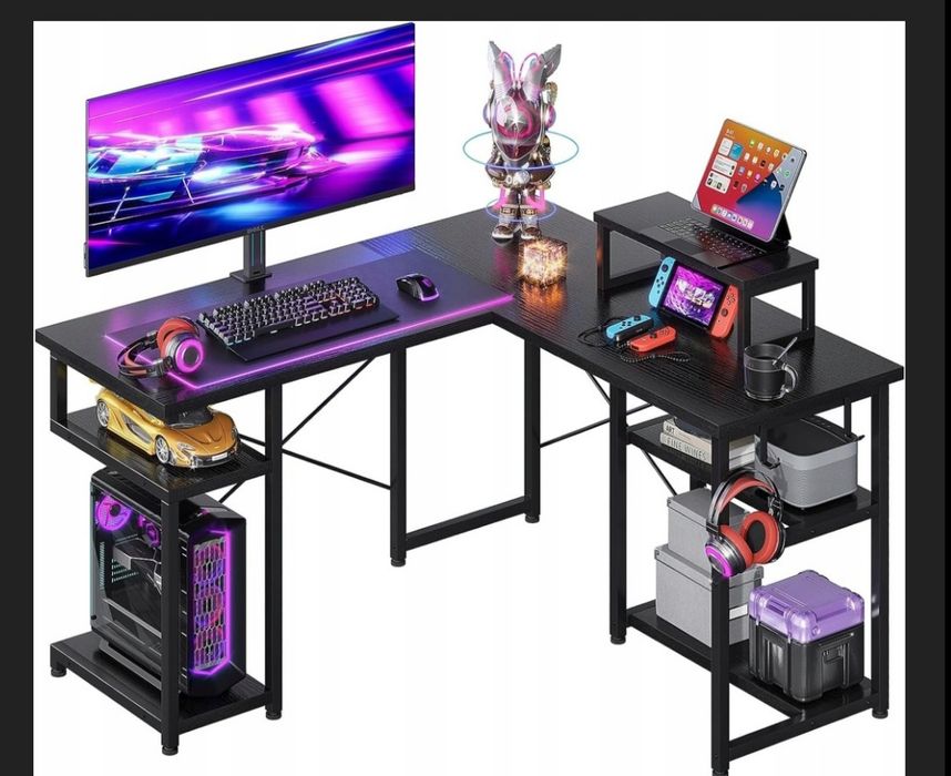 Biurko Czarne narożne