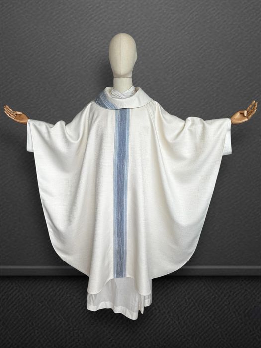 Ornat stuła szata, biały, niebieski, maryjny