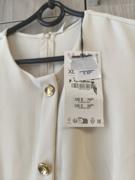 Sukienka Zara kremowa r. 42(XL) Nowa