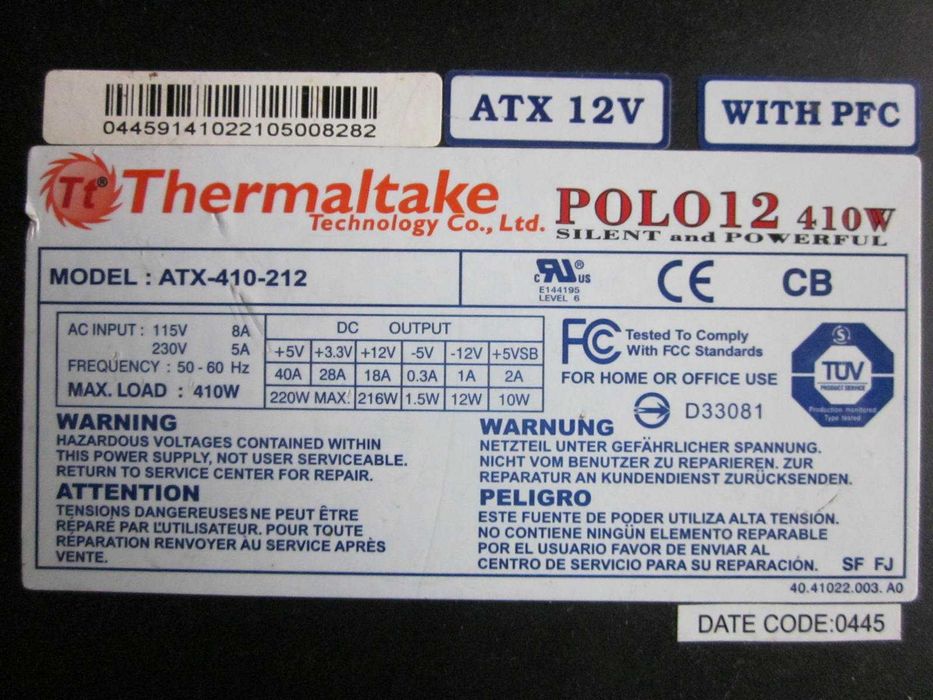 Блок питания Thermaltake POLO12 410W