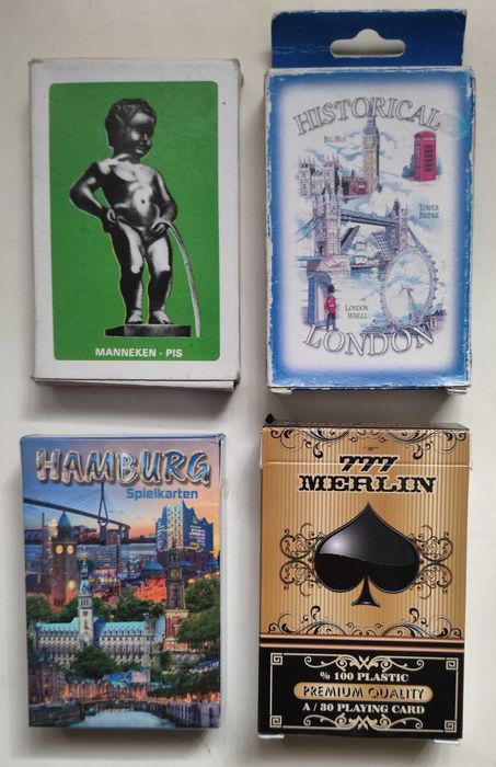baralhos de cartas souvenir - Bélgica, Turquia, Londres e Hamburgo