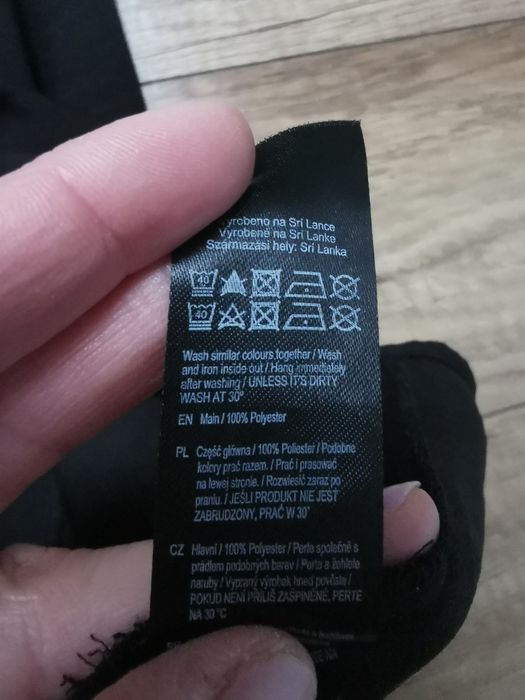 Sukienka mini czarna 36 S F&f długi rękaw