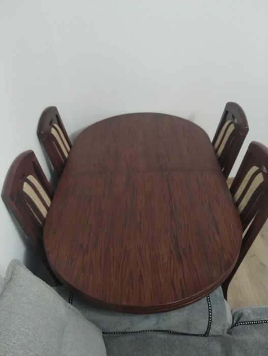 Stół duży drewniany + 6 krzeseł