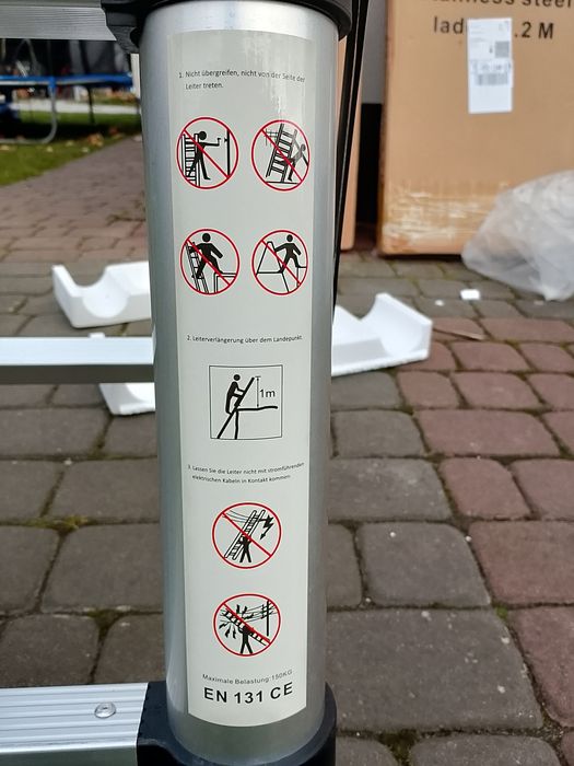 Drabina teleskopowa 3,8m (2 x1,9m) aluminiowa