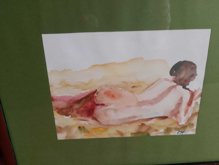 Akwarela ,akt kobiecy