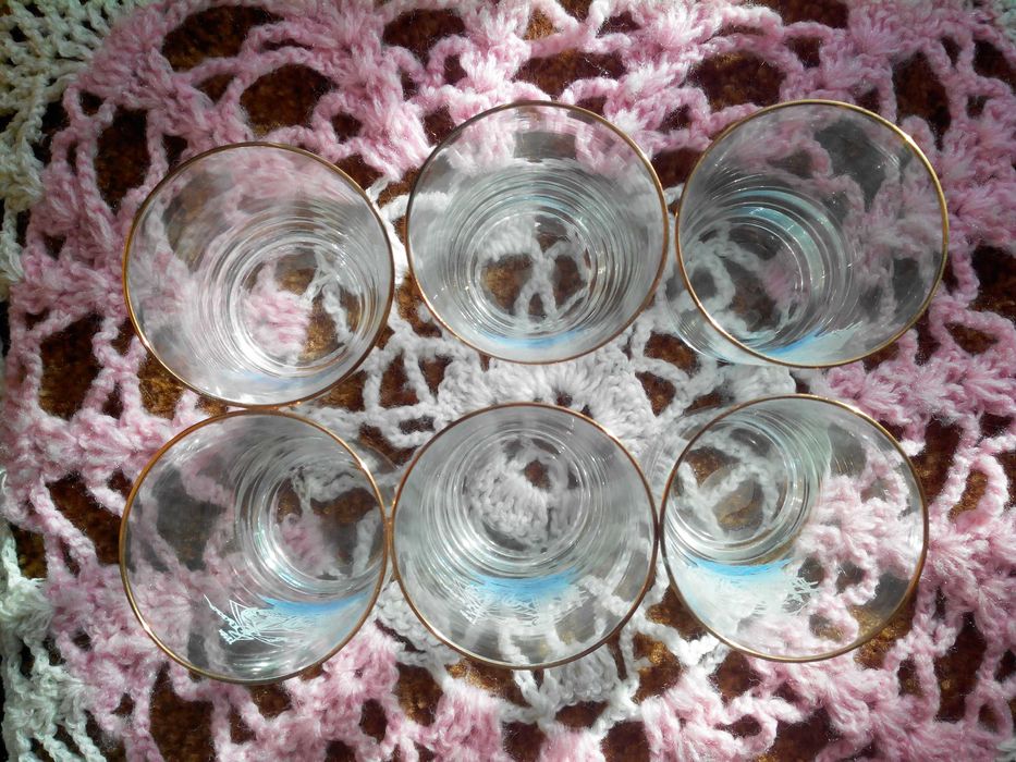 стаканы с рисунком набор 6 штук новые