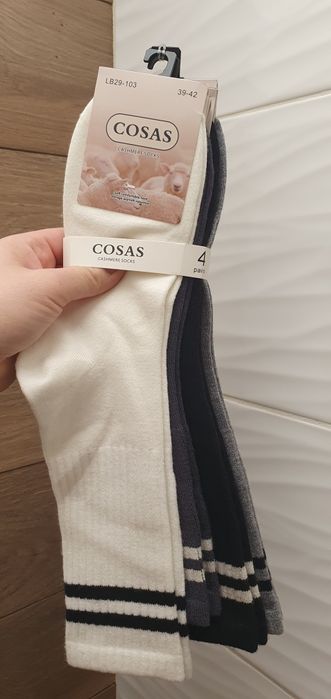 Kaszmirowe miękkie ciepłe skarpety męskie 39-42 premium perfumowane na zimę