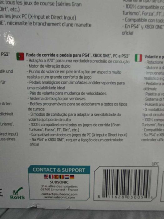 Volante e Pedais Superdrive GS 500 (PS4, Xbox One, PC, PS3)