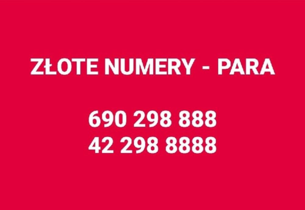 Złoty, platynowy numer telefonu. Idealna para - szczęśliwe ósemki