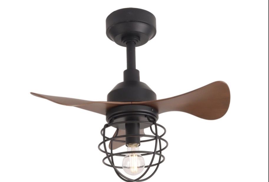 Lampa sufitowa z wentylatorem w stylu loft | Drewno | Pilot | 6 biegów | NOWA