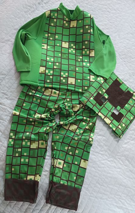 L 128-134 Minecraft Cleeper przebranie na bal karnawał