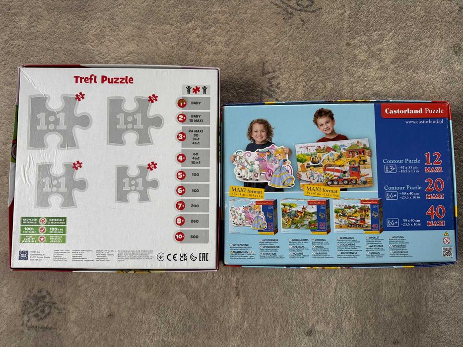 PUZZLE Castorland Trefl. Wesoła Koparka, Kicia Kocia =OKAZJA=