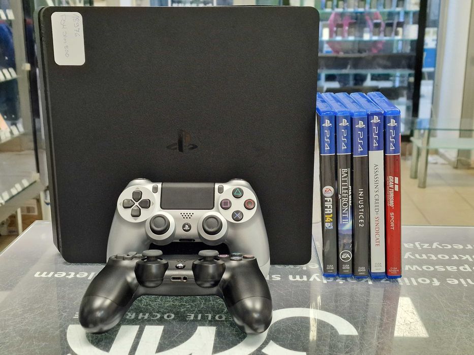 PS4 Slim 500GB CUH-2216A/ + pad/ 5 gier/ Grade A/ GW 6msc/Playstation