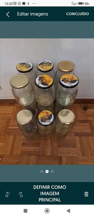 0,50 cêntimos cada frasco de mel vazio