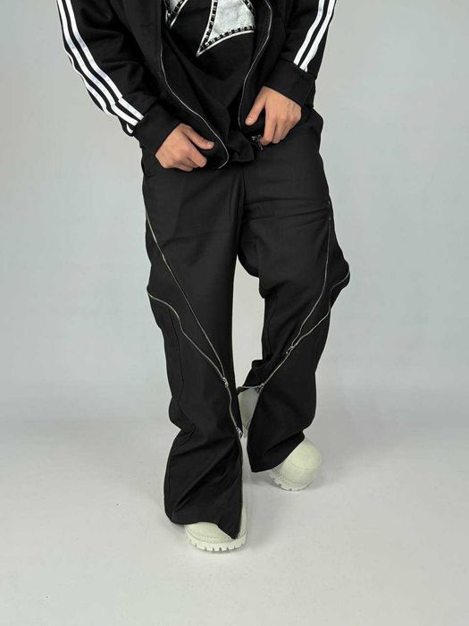 Rick Owens banana cut drkshdw клеш штаны черные кльош штани чорні M L