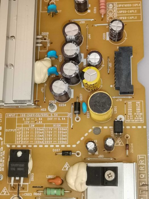 Fonte de alimentação LG LGP 4 7 4 9 5 0 -14PL2  EAX 6 5 4 2 3 8 0 1