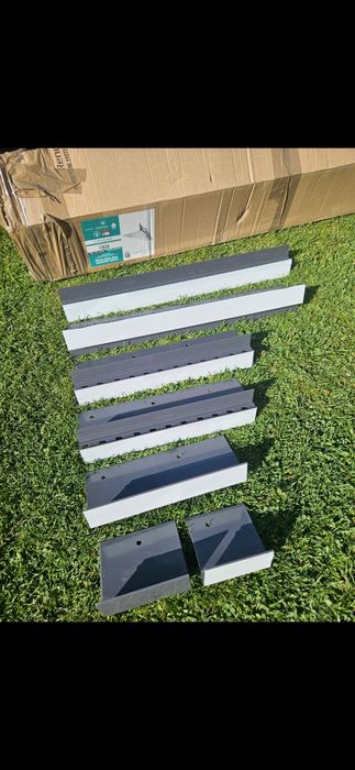 Profil okapowy Renoplast  na balkon taras wentylowa w35+ Grafit 58,7; 55;38;34;27;13;10.7