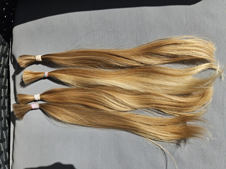 Platynowy blond włosy dziewicze polskie 30/35cm 54g